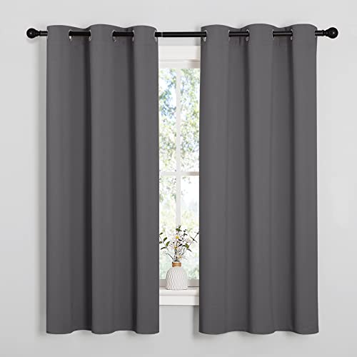 NICETOWN Thermal Insulated Grommet Blackout Curtains for Bedroom (2 Panels, W42 x L63 -Inch, Grey) - Image 3