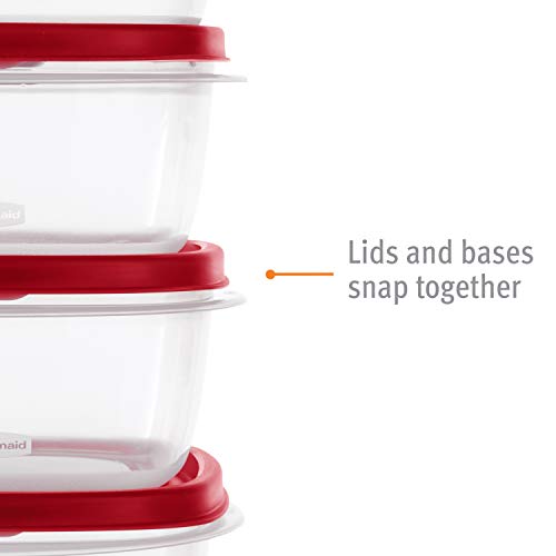 Rubbermaid 60-Piece Food Storage Containers with Lids, Microwave and Dishwasher Safe, Red Color, Ideal for Meal Prep and Pantry Storage - Image 6