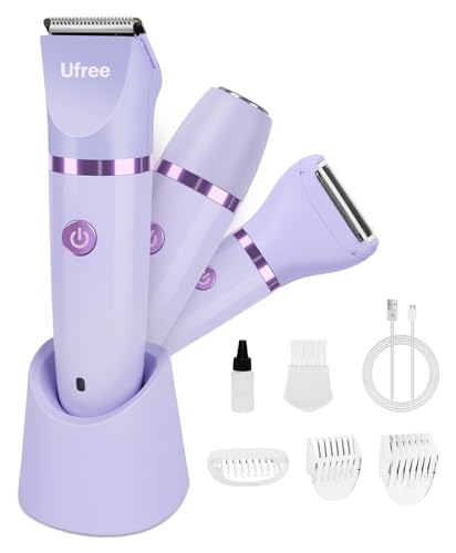 Ufree Bikini Trimmer Electric Razors for Women, Rechargeable Pubic Body Hair Trimmer Electric Shaver for Legs Body Hair, Bikini Shaver IPX7 Waterproof, Gifts for Women, Purple - Image 2