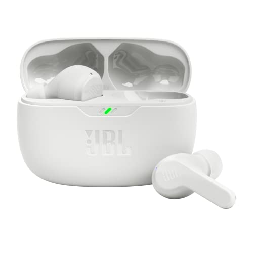 JBL Vibe Beam - True Wireless JBL Deep Bass Sound Earbuds, Bluetooth 5.2, Water & Dust Resistant, Hands-free call with VoiceAware, Up to 32 hours of battery life (White) - Image 2