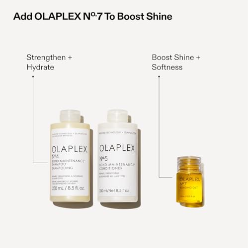 Olaplex Wash and Shine Hair Kit: No. 4, 5, 7, Shampoo & Conditioner Set | Cleanse, Hydrate, & Control Frizz Up to 72 Hours | Bonding Oil for Shine & Protect | For Coily, Curly, Straight, and Wavy - Image 4