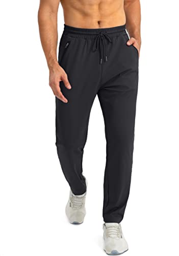 G Gradual Men's Sweatpants with Zipper Pockets Tapered Joggers for Men Athletic Pants for Workout, Jogging, Running (Black, Medium) - Image 3