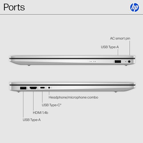 HP 17.3 inch Laptop, HD+ Display, AMD Ryzen 5 7520U, 16 GB RAM, 512 GB SSD, AMD Radeon Graphics, Windows 11 Home, Natural Silver, 17-cp2199nr - Image 8