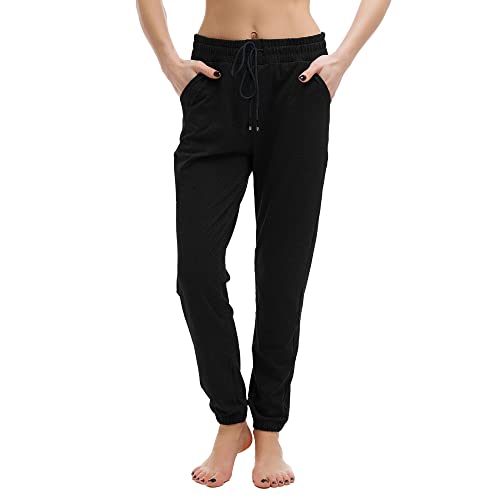 Stanpetix Joggers for Women with Pockets - Black Sports Pants Sweatpants for Running Exercise (Black,XL) - Image 3