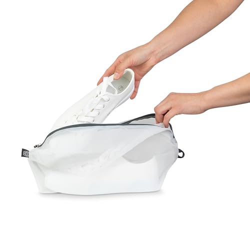 Large Packing Cube Set with See Through Mesh- Compression Packing Cubes Travel Organizers by TRIPPED Travel Gear (White) - Image 9