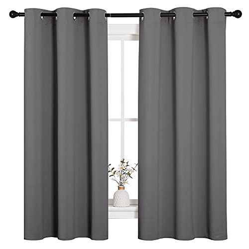 NICETOWN Thermal Insulated Grommet Blackout Curtains for Bedroom (2 Panels, W42 x L63 -Inch, Grey) - Image 5