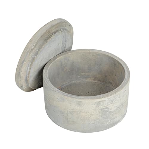 Bloomingville A75500081 Set of 2 Grey Round Decorative Cement Lids Boxes - Image 9