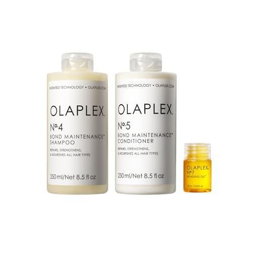 Olaplex Wash and Shine Hair Kit: No. 4, 5, 7, Shampoo & Conditioner Set | Cleanse, Hydrate, & Control Frizz Up to 72 Hours | Bonding Oil for Shine & Protect | For Coily, Curly, Straight, and Wavy - Image 2