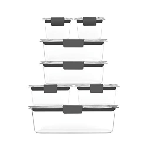 Rubbermaid Brilliance Food Storage Containers, 14 Piece Plastic Containers with Lids, BPA-Free, Leak Proof, Clear - Image 3