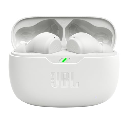 JBL Vibe Beam - True Wireless JBL Deep Bass Sound Earbuds, Bluetooth 5.2, Water & Dust Resistant, Hands-free call with VoiceAware, Up to 32 hours of battery life (White) - Image 3