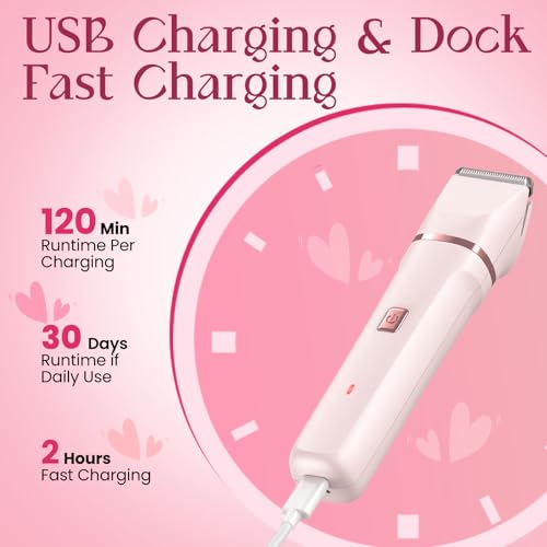 Risina Bikini Trimmer for Women - Painless Electric Razors for Silk Skin,Cordless Body Shaver for Trip,Replaceable Lady Facial Razor, IPX7 Waterproof&Easy Cleaning, Stocking Stuffers Christmas Gifts - Image 6