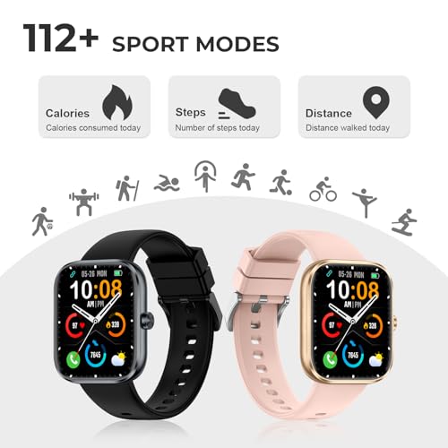 Smart Watch for Men Women, 1.83" HD Touchscreen Fitness Watch with Bluetooth Call&Message Notifications, 110+Sport Modes, 24/7 Heart Rate/Sleep Monitor, IP68 Waterproof Fitness Tracker for Android iOS - Image 4