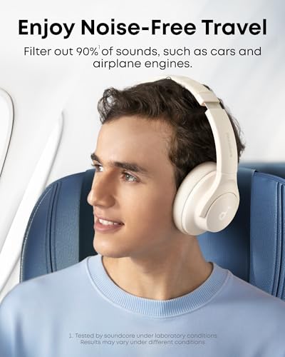 Soundcore by Anker Q20i Hybrid Active Noise Cancelling Headphones, Wireless Over-Ear Bluetooth, 40H Long ANC Playtime, Hi-Res Audio, Big Bass, Customize via an App, Transparency Mode (White) - Image 3