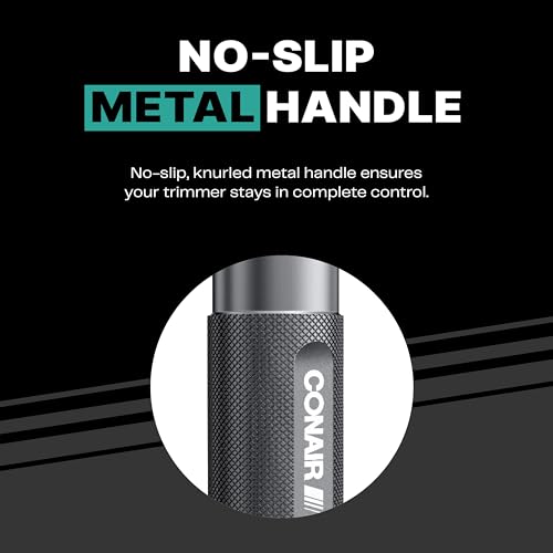 Conair Men Ear, Nose and Eyebrow Trimmer, Patented 360° Bevel Blade for No Pulls, Nicks or Cuts Guaranteed, Nose Hair Trimmer for Men, Non-Slip Grip, 5-Piece Kit with Travel Case - Image 5