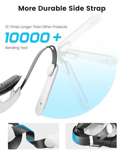 Kawaye for Meta Quest 3S/Quest 2/Quest 3 Head Strap, Double Knobs Adjustable Elite Strap Replacement,VR Headset Strap with Two Large Support Pad Enhanced Support, Reduce Pressure-MQ2000 - Image 7