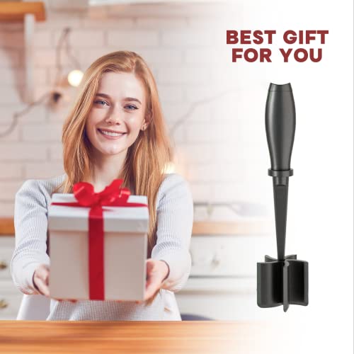 Meat Chopper, Hamburger Grinder, Premium Heat Resistant Smasher for Ground Beef, Burger Grinder Nylon Potato Mix Tool, Meat & Poultry Tenderizers-Black - Image 3