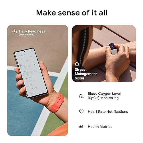 Fitbit Charge 6 Fitness Tracker with Google apps, Heart Rate on Exercise Equipment, 6-Months Premium Membership Included, GPS, Health Tools and More, Obsidian/Black, One Size (S & L Bands Included) - Image 6