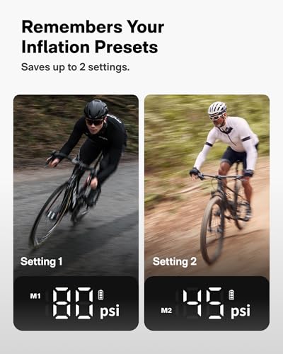 HOTO Mini Bike Tire Pump, 25s Fast Inflate Bicycle Pump with Guage, 150PSI Portable Electric Bike Air Pump with Presta and Schrader Valve for Road Bike, Motorcycle, Mountain Bike, Car, Sports Ball - Image 5