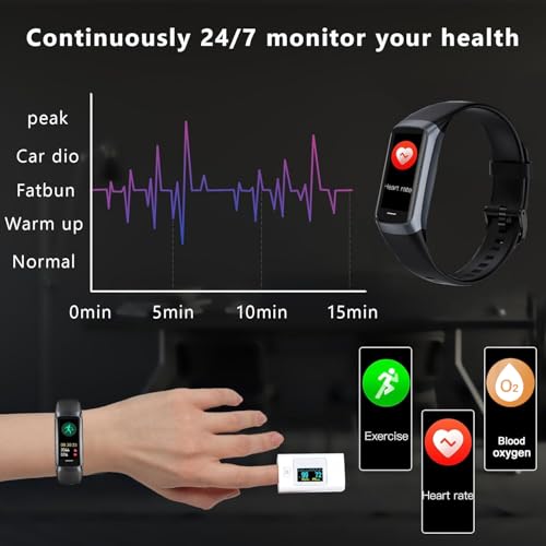 Fitness Tracker with 24/7 Heart Rate Blood Oxygen Sleep Monitor,Activity Tracker with 1.1" AMOLED Touch Color Screen, Multiple Sport Modes Step Counter,IP68 Waterproof for Women Men (Dark Black) - Image 7