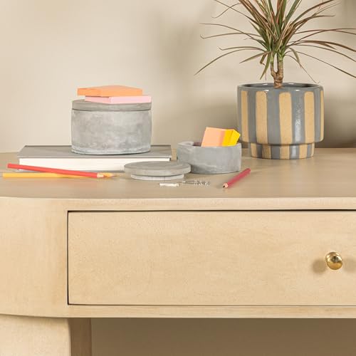 Bloomingville A75500081 Set of 2 Grey Round Decorative Cement Lids Boxes - Image 10