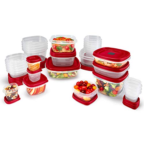 Rubbermaid 60-Piece Food Storage Containers with Lids, Microwave and Dishwasher Safe, Red Color, Ideal for Meal Prep and Pantry Storage - Image 4