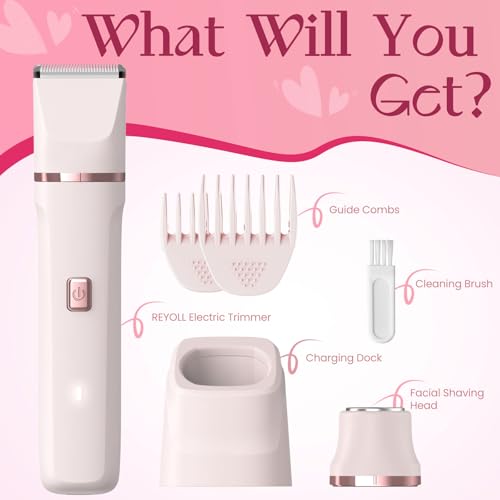 Risina Bikini Trimmer for Women - Painless Electric Razors for Silk Skin,Cordless Body Shaver for Trip,Replaceable Lady Facial Razor, IPX7 Waterproof&Easy Cleaning, Stocking Stuffers Christmas Gifts - Image 9