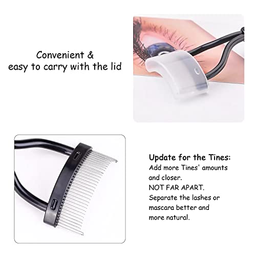 Eyelash Comb MSQ Eyelash Separator Mascara Applicator Eyelash Definer With Comb Cover Arc Designed Cosmetic Brushes Tool Black (1PCS) - Image 4