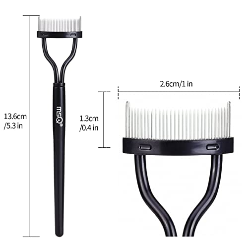 Eyelash Comb MSQ Eyelash Separator Mascara Applicator Eyelash Definer With Comb Cover Arc Designed Cosmetic Brushes Tool Black (1PCS) - Image 6