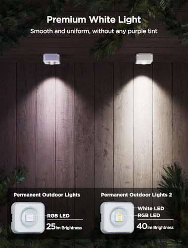 Govee Permanent Outdoor Lights 2, 100ft RGBIC Outdoor Lights with 72 LED Lights, IP67 Waterproof, 100 Scene Modes with 40lm White for Outdoor Decorations, Works with Alexa, Google Assistant, White - Image 8