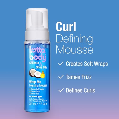 Lottabody Coconut Oil and Shea Wrap Me Foaming Curl Mousse , Creates Soft Wraps, Hair Mousse for Curly Hair, Defines Curls, Anti Frizz, 7 Fl Oz - Image 6