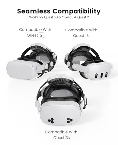 Kawaye for Meta Quest 3S/Quest 2/Quest 3 Head Strap, Double Knobs Adjustable Elite Strap Replacement,VR Headset Strap with Two Large Support Pad Enhanced Support, Reduce Pressure-MQ2000 - Image 3