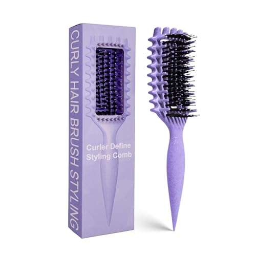 Curly Hair Brush Candybrush Curl Defining Brush for Detangling Shaping and Defining Curls for Women, Men, Wet & Dry Hair (Purple) - Image 2