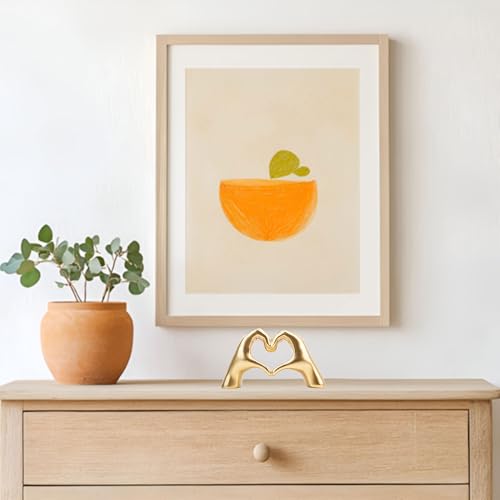 Small Heart Hands Sculpture Decor for Living Room Bedroom Bookshelf Coffe Table and Office Display, Love Finger Statue Modern Aesthetic Home Decor, Unique Gift for Wedding Christmas Birthday (Gold) - Image 5