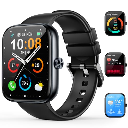 Smart Watch for Men Women, 1.83" HD Touchscreen Fitness Watch with Bluetooth Call&Message Notifications, 110+Sport Modes, 24/7 Heart Rate/Sleep Monitor, IP68 Waterproof Fitness Tracker for Android iOS - Image 2