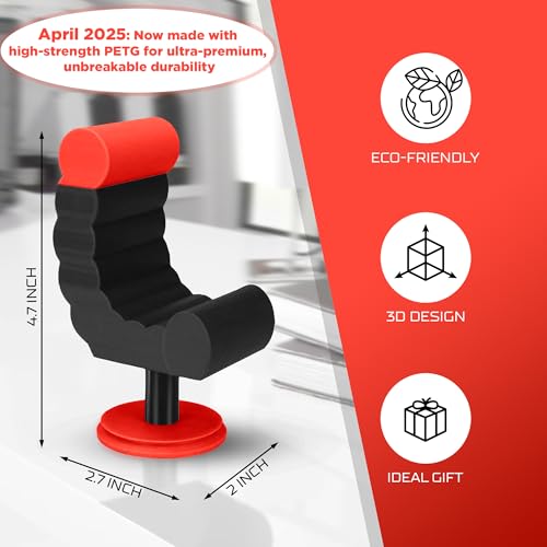 VELENTI Gamer Chair Phone Stand - Phone Holder for Smartphones, Kindles Up to 19 cm Tall - Fun Gaming Accessories for Gamers - Useful Gamer Gadgets - Lovely Birthday Gift for Gamers - Image 3