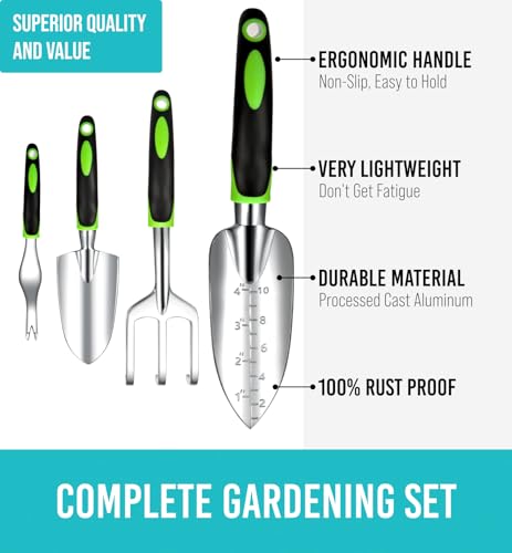 GROWIT Heavy Duty Gardening Tools - 22-Piece Gardening Gifts for Women, Men, Mom, Dad - Durable, Ergonomic Garden Tools Set - Image 3