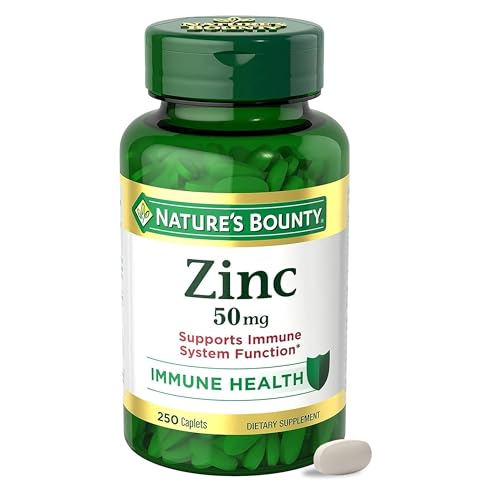 Nature’s Bounty Zinc 50mg, Immune Support & Antioxidant Supplement, Promotes Skin Health, 1 Caplet Per Day, Gluten Free, 250 Vegetarian Caplets - Image 2