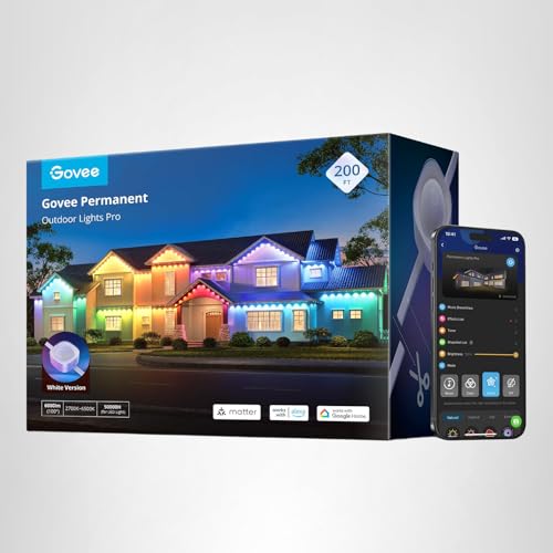 Govee Permanent Outdoor Lights Pro, 200ft with 120 RGBIC LED Lights for Daily and Accent Lighting, 75 Scene Modes for Outdoor Decor, IP67 Waterproof, Works with Alexa, Google Assistant, Matter, White - Image 11