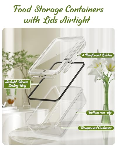 40 Piece Food Storage Containers with Lids(20 Containers & 20 Lids), BPA-Free Plastic Food Containers for Kitchen Storage and Organization, Leak Proof Meal Prep Container, Includes Labels & Pen - Image 5