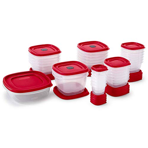 Rubbermaid 60-Piece Food Storage Containers with Lids, Microwave and Dishwasher Safe, Red Color, Ideal for Meal Prep and Pantry Storage - Image 3
