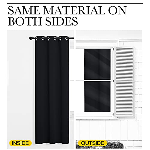 NICETOWN Pitch Black Solid Thermal Insulated Grommet Blackout Curtains/Drapes for Bedroom Window (2 Panels, 42 inches Wide by 63 inches Long, Black) - Image 8