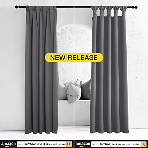 NICETOWN Thermal Insulated Grommet Blackout Curtains for Bedroom (2 Panels, W42 x L63 -Inch, Grey) - Image 8