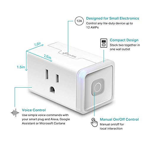 Kasa Smart Plug HS103P4, Smart Home Wi-Fi Outlet Works with Alexa, Echo, Google Home & IFTTT, No Hub Required, Remote Control, 15 Amp, UL Certified, 4-Pack, White - Image 5