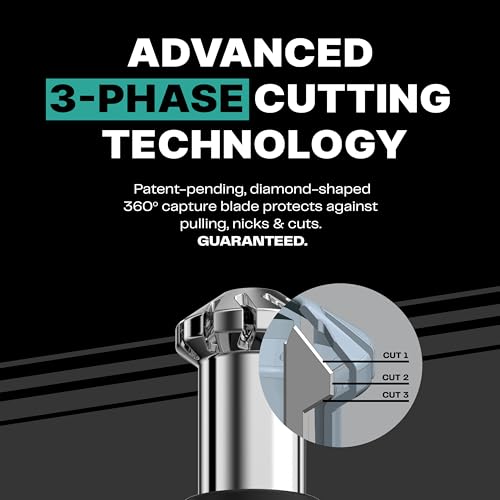 Conair Men Ear, Nose and Eyebrow Trimmer, Patented 360° Bevel Blade for No Pulls, Nicks or Cuts Guaranteed, Nose Hair Trimmer for Men, Non-Slip Grip, 5-Piece Kit with Travel Case - Image 4