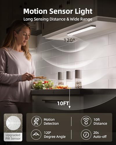 EZVALO 6-Pack Under Cabinet Lighting with Charging Station, 2000mAh Rechargeable Wireless Motion Sensor Lights, 3 Color Temps, Dimmable, Timer, Magnetic, with Remote Control for Kitchen, Closet, Stair - Image 3