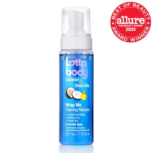 Lottabody Coconut Oil and Shea Wrap Me Foaming Curl Mousse , Creates Soft Wraps, Hair Mousse for Curly Hair, Defines Curls, Anti Frizz, 7 Fl Oz - Image 2