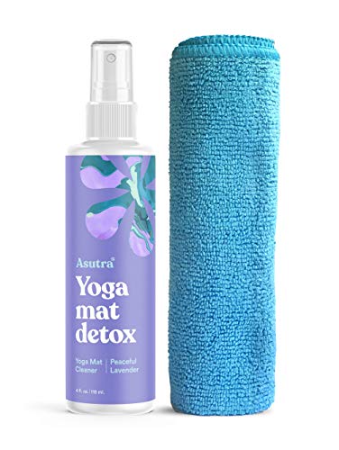 ASUTRA Yoga Mat Cleaner Spray (Peaceful Lavender), 4 fl oz - No Slippery Residue, Organic Essential Oils, Deep-Cleansing for Fitness Gear & Gym Equipment, Microfiber Towel Included - Image 2