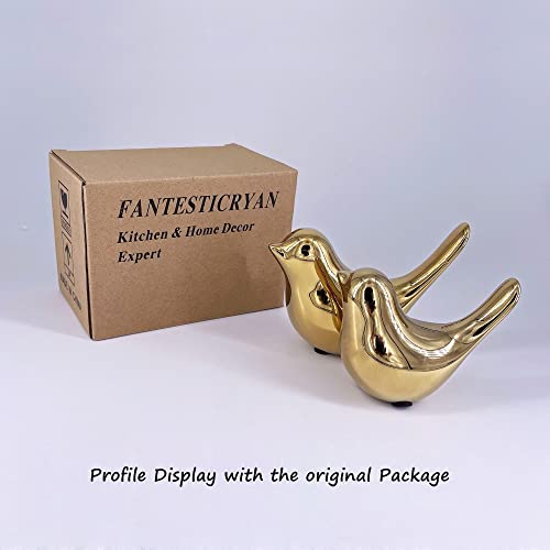 FANTESTICRYAN Small Birds Statues Gold Home Decor Modern Style Figurine Decorative Ornaments for Living Room, Bedroom, Office Desktop, Cabinets - Image 5
