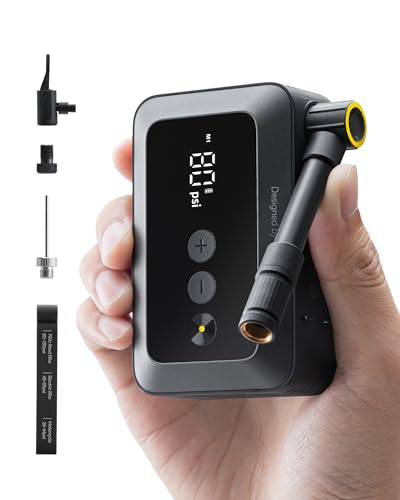 HOTO Mini Bike Tire Pump, 25s Fast Inflate Bicycle Pump with Guage, 150PSI Portable Electric Bike Air Pump with Presta and Schrader Valve for Road Bike, Motorcycle, Mountain Bike, Car, Sports Ball - Image 2