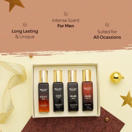 Bella Vita Luxury Long Lasting Perfume Gift Set for Man | 4x20ml | Gifts for Men | Woody, Citrusy, Oud, Premium Fragrance Scent | KLUB, OUD, CEO, G.O.A.T - Image 5